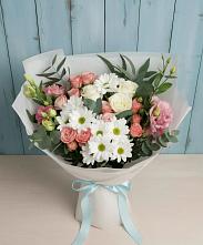 Букет цветов из:  Розы, Лизиантусы и Хризантемы в Алексеевке Самарской области