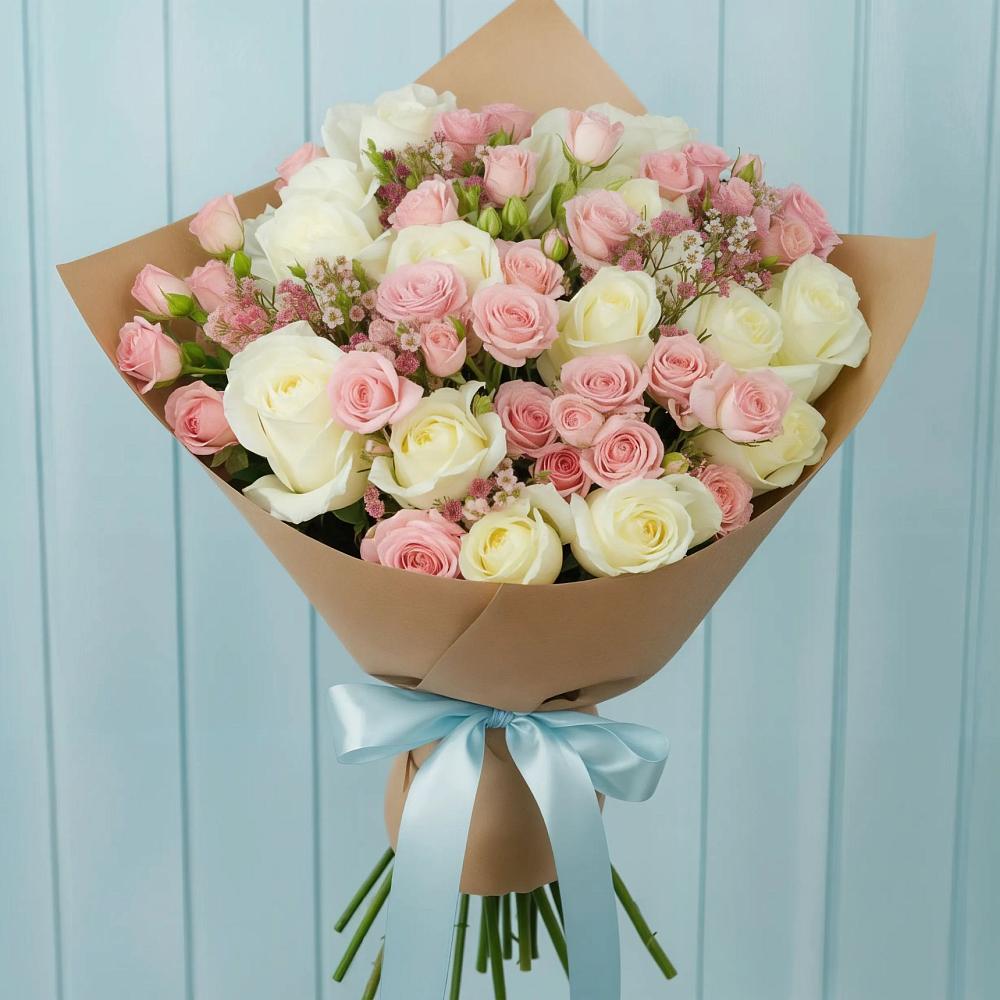 Букет романтичный подарок в Алексеевке Самарской области Букет цветов из: Розы в Алексеевке Самарской области