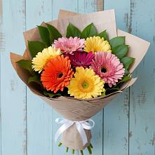 Букет яркий день в Алексеевке Самарской области Букет цветов из:  Герберы в Алексеевке Самарской области
