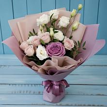 Букет цветов из:  Розы и Лизиантусы в Алексеевке Самарской области