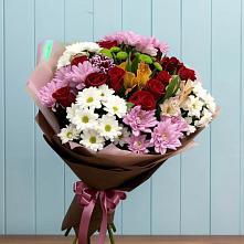 Букет цветов из:  Розы, Хризантемы и Альстромерии #REPLACE_PRED# Алексеевке Самарской области